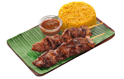 2 pc Pork BBQ with Peanut Sauce and Java Rice